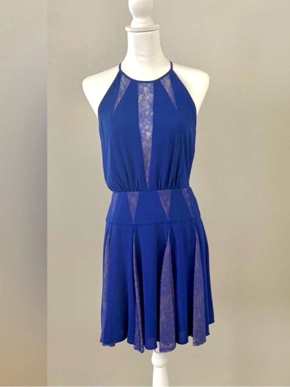 BCBGMaxAzria Royal Blue by Lace Mini Dress - Picture 2 of 6